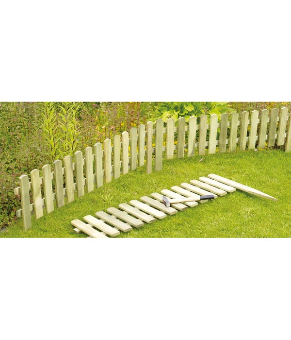 Holz-Steckzaun, Ca. B120/H30 Cm – Bild 2