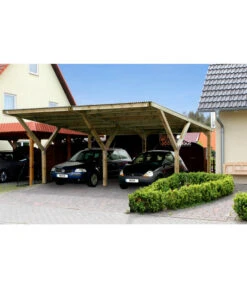 Weka Y-Doppelcarport 612 Mit Stahldach, Ca. B592/H250/T606 Cm