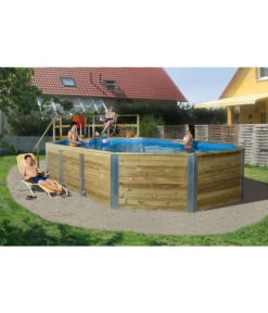 Weka Schwimmbad 594 A, Inkl. Technikraum Und Holztreppe