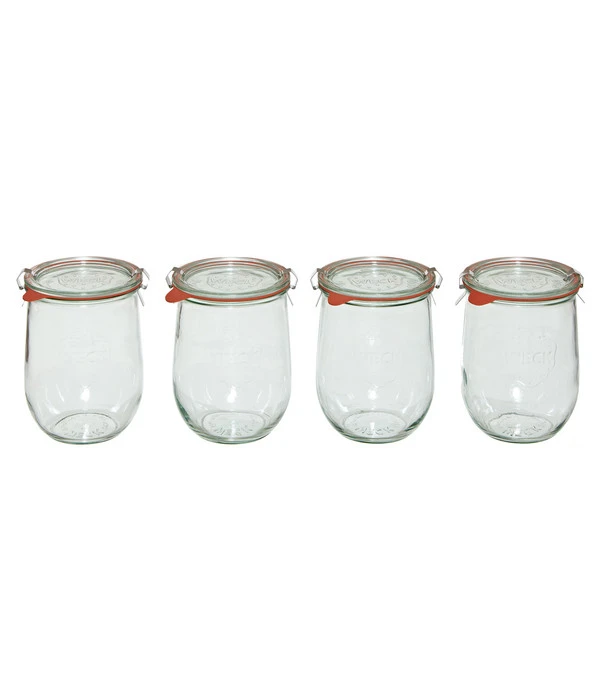 Dehner WECK® Tulpenglas, 1000 Ml, Inkl. Einkochringe & Klammern, 4er-Set – Bild 3