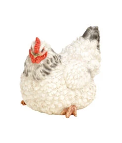 Dehner Polyresin-Henne, Weiß/schwarz, Ca. H20 Cm