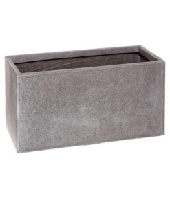 Dehner Polystone-Blumenkübel Kopenhagen, Rechteckig, Granit-grau