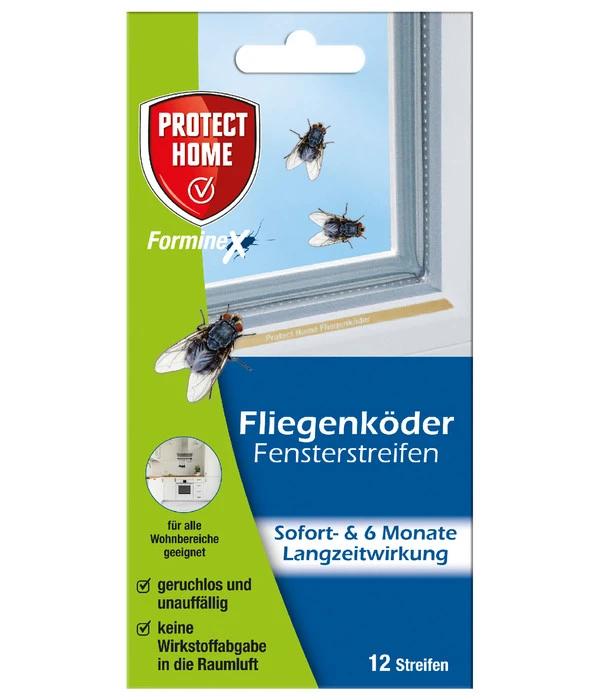 PROTECT HOME Forminex Fliegenköder Fensterstreifen, 12er-Set