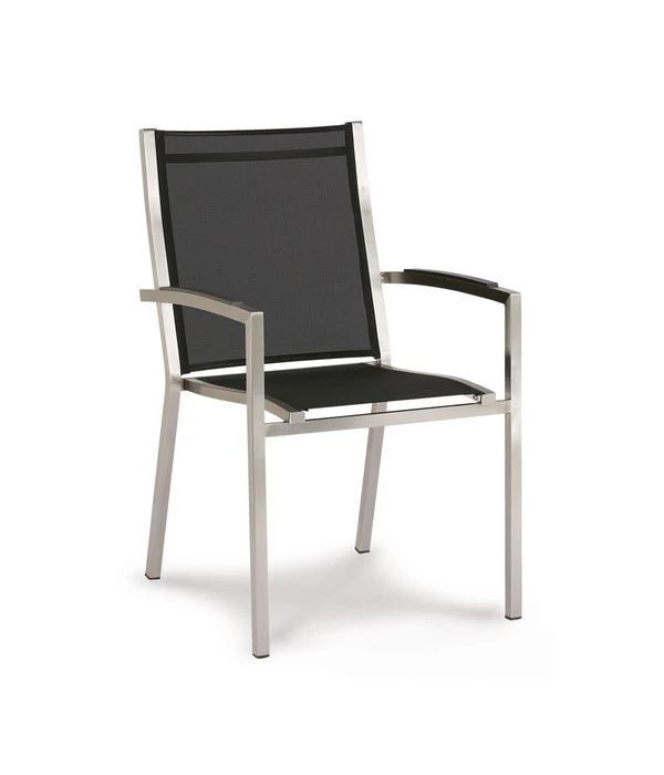 Best Stapelsessel Marbella, 57x64x93 Cm, Edelstahl, Schwarz