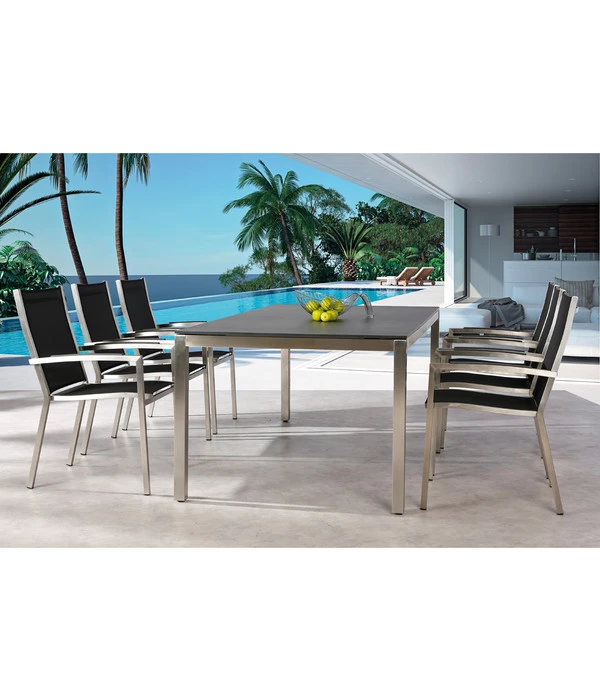 Best Tisch Marbella, Edelstahl, Schwarz, Ca. B210/H76/T100 Cm – Bild 2