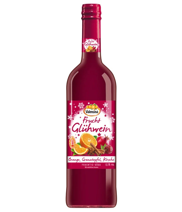 VALENSINA Fruchtglühwein Orange Granatapfel Kirsche, 0,75 L