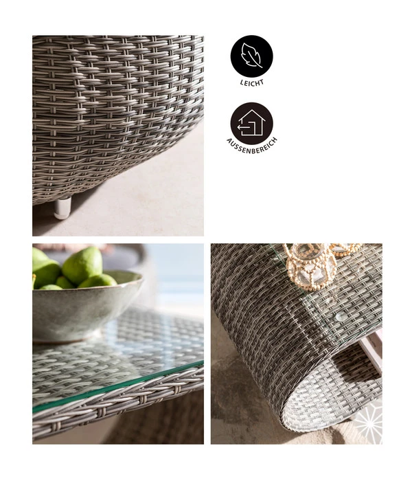 Dehner Geflechtlounge Avani, 4-teilig – Bild 5