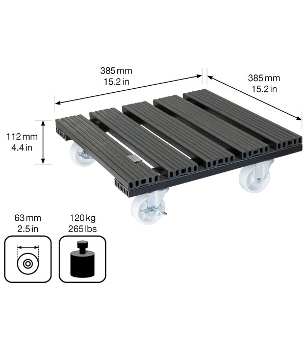 Wagner WPC-Pflanzenroller, 38 X 38 Cm, Anthrazit – Bild 4