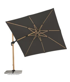 Schneider Ampelschirm Rhodos Twist Woody, Anthrazit, Rechteckig, Ca. B300/T360 Cm