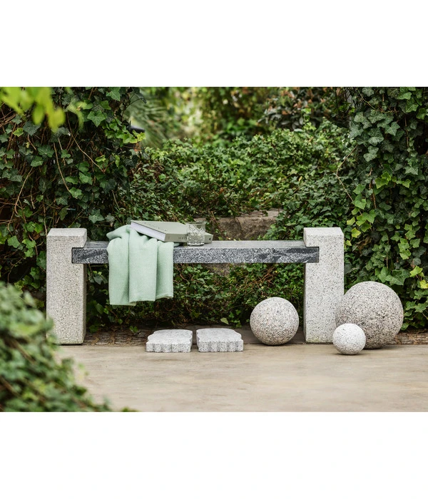 Dehner Granit-Gartenbank, Ca. B120/H45/T30 Cm, Grau – Bild 2