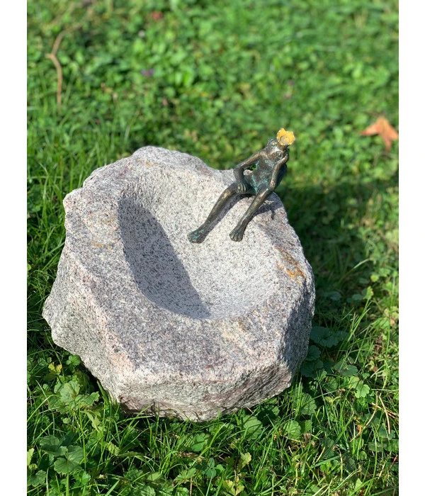 Rottenecker Granit-Vogeltränke Mit Froschkönig