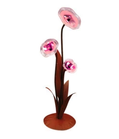 Ferrum Metall-Blume Alexandra Mit Glasblüten, Ca. Ø43/H125 Cm, Rost