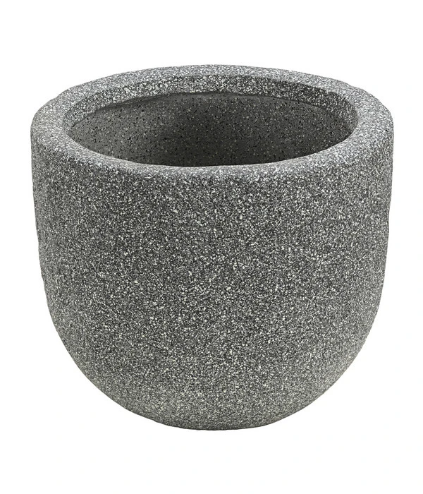 Dehner Leichtbeton-Topf Rock, Rund, Grau