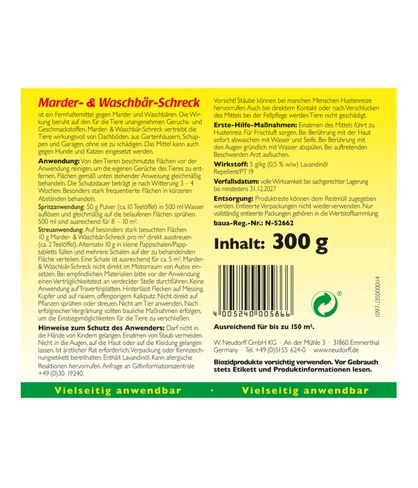 Neudorff Marder- & Waschbär-Schreck, 300 G – Bild 2