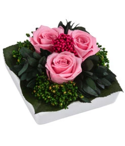 Dehner Keramik-Schale Mit Longlife-Rose Zina, Ca. B9,5/H6 Cm