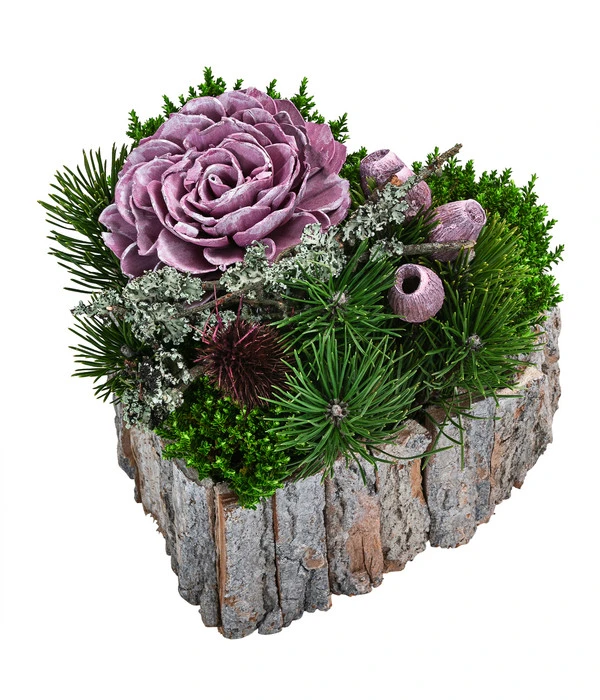 Grabgesteck Unvergessen, Herzförmig, Ca. B25/H25/T25 Cm