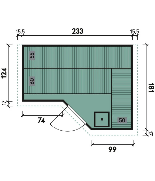 Wolff Finnhaus Innensauna Basic Lisias, Ca. B264/H212/T198 Cm – Bild 3