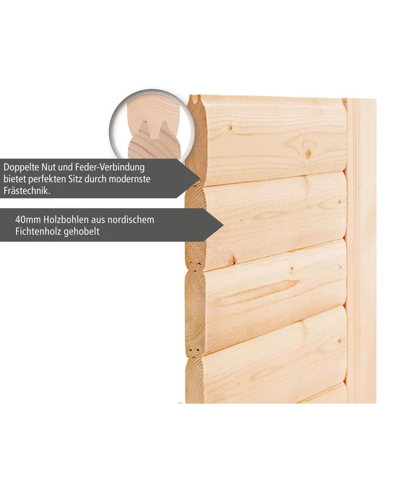 Wolff Finnhaus Innensauna Basic Lisias, Ca. B264/H212/T198 Cm – Bild 10