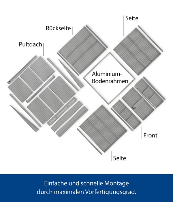 Hörmann Berry-Gerätehaus Modern-P Typ 1, Ca. B247,9/H228,6/T153 Cm – Bild 4