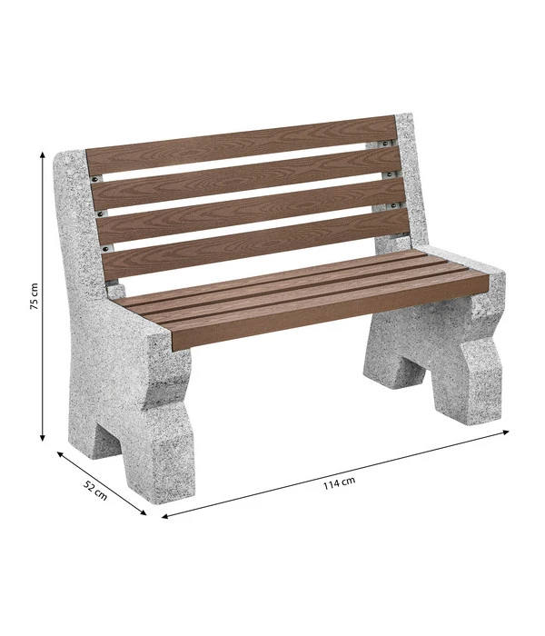 Dehner Granit-Gartenbank, 2-Sitzer, Ca. B114/H75/T52 Cm – Bild 3