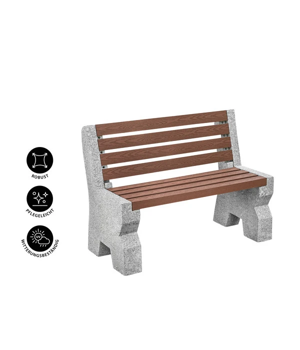 Dehner Granit-Gartenbank, 2-Sitzer, Ca. B114/H75/T52 Cm – Bild 2