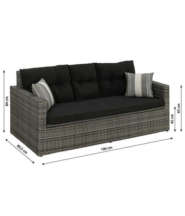 Dehner Flecht-Truhenbank Föhr, 3-Sitzer – Bild 9