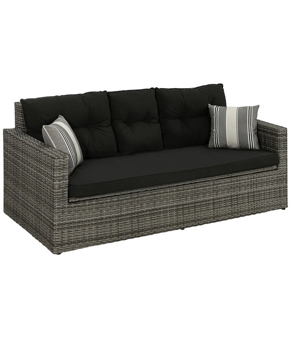 Dehner Flecht-Truhenbank Föhr, 3-Sitzer – Bild 2