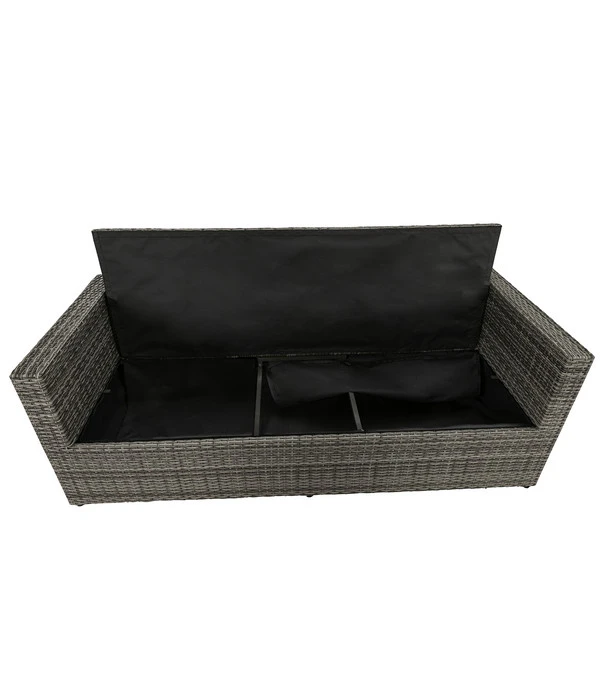 Dehner Flecht-Truhenbank Föhr, 3-Sitzer – Bild 4