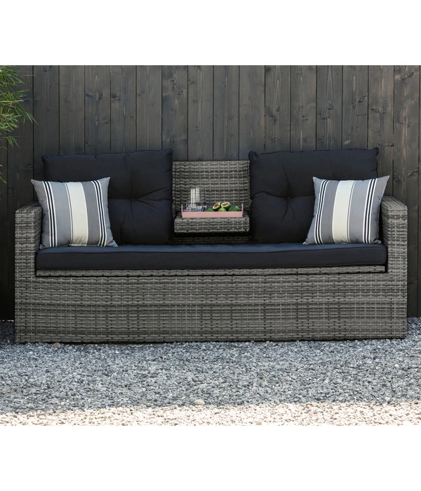 Dehner Flecht-Truhenbank Föhr, 3-Sitzer – Bild 6