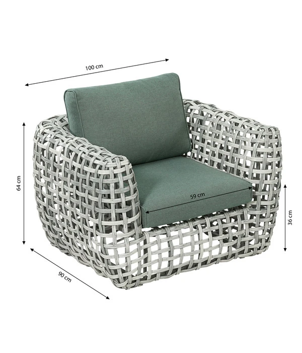 Dehner Flechtlounge Bali, 4-teilig – Bild 7