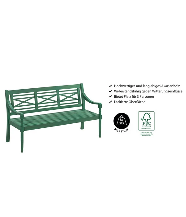 Dehner Gartenbank Emma, 3-Sitzer – Bild 4