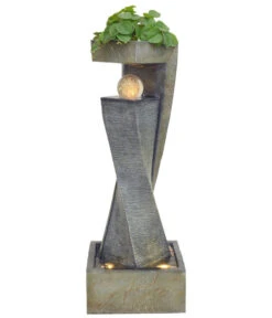 Granimex Polyresin-Gartenbrunnen Flower Twister, Ca. H120 Cm