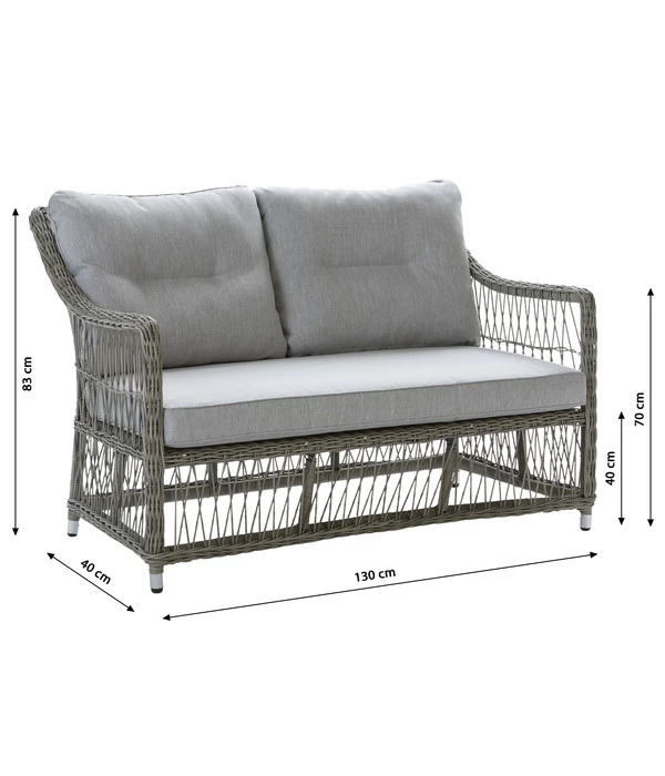 Dehner Geflechtlounge Santos, 4-teilig – Bild 6