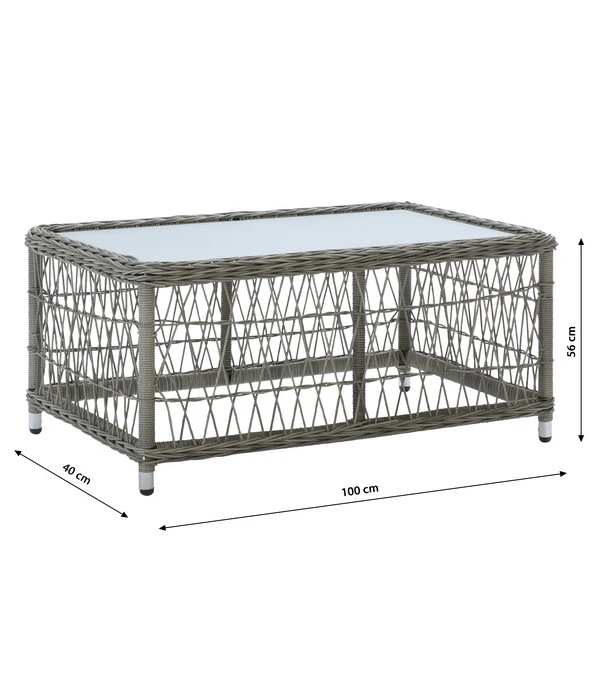 Dehner Geflechtlounge Santos, 4-teilig – Bild 8