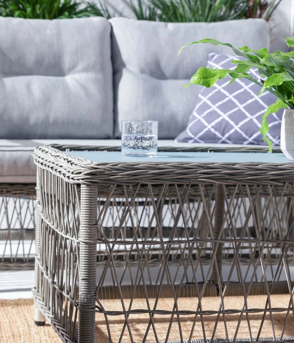 Dehner Geflechtlounge Santos, 4-teilig – Bild 9