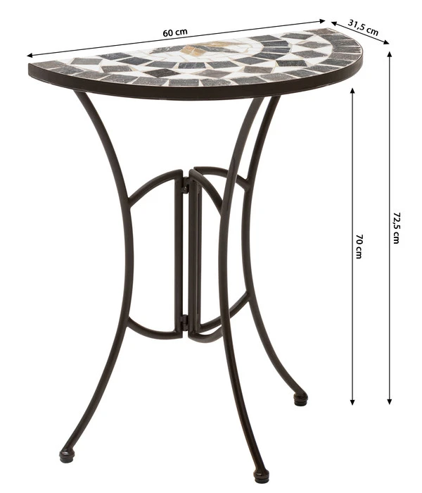 Dehner Mosaiktisch Diana Halbrund, Ca. B60/H72,5/T31,5 Cm – Bild 3