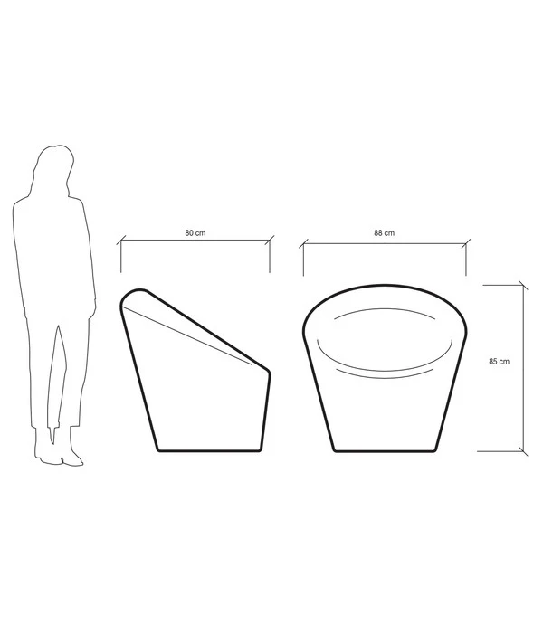 Farmet Kunststoff-Gartensessel Happy, Fluoreszierend – Bild 3