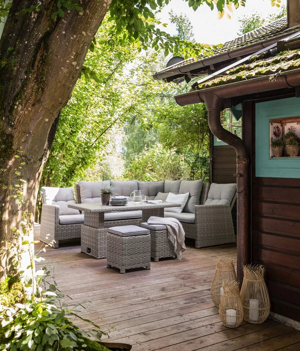 Dehner Geflechtlounge Bologna, 5-teilig – Bild 7