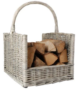 Esschert Design Kaminholzkorb Grau