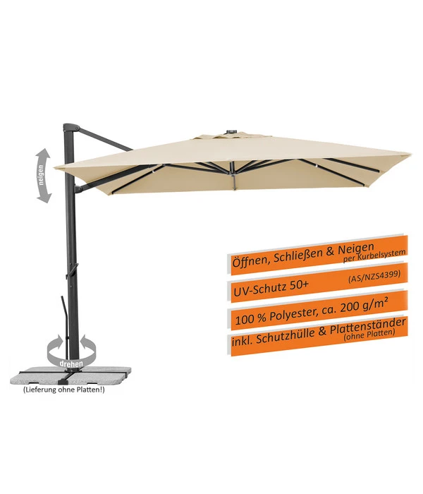 Schneider Ampelschirm Rhodos Smart, Quadratisch, Ca. B300/T300 Cm – Bild 7